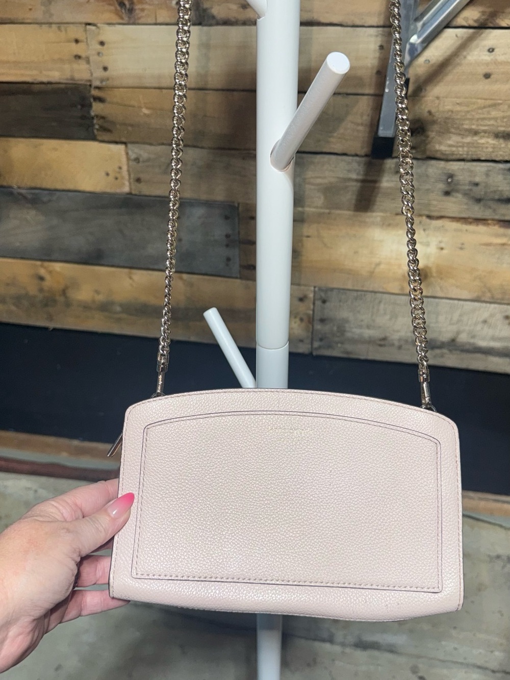 kate spade blush pink pebbled leather crossbody